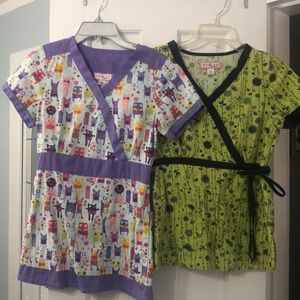 2 koi scrub tops